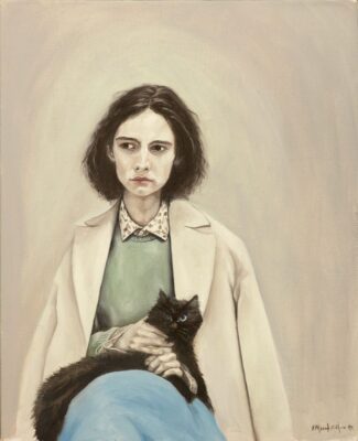 Christina Michalopoulou-girl with a cat-theartspace.gr